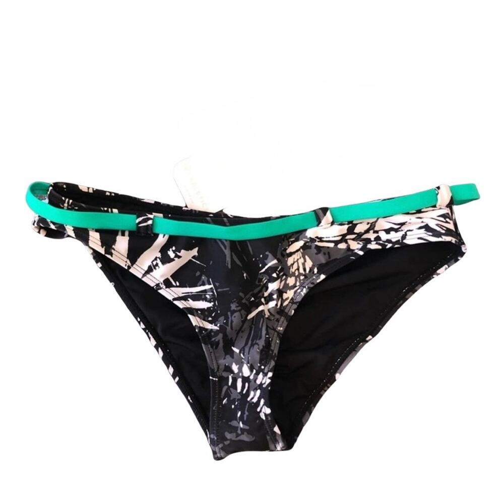 Fabletics Allison black & white cheeky bikini bottom XS NWT